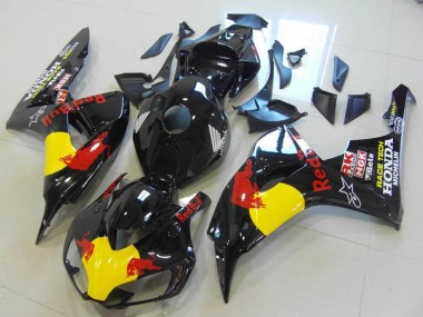 Meilleurs Carénages Moto Honda CBR1000RR 2006-2007 - Noir Brillant Jaune Red Bull