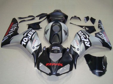 Meilleurs Carénage Moto Honda CBR1000RR 2006-2007 - Argent Noir Mat Repsol