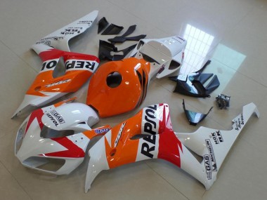Meilleurs Carénage Moto Honda CBR1000RR 2006-2007 - Orange Blanc Rouge Noir Brillant Repsol