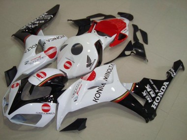 Meilleurs Carénage Moto Honda CBR1000RR 2006-2007 - Blanc Rouge Noir Brillant Konica Minolta