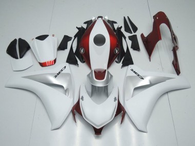 Meilleurs Carénages Moto Honda CBR1000RR 2008-2011 - Blanc Argent Bonbon Rouge