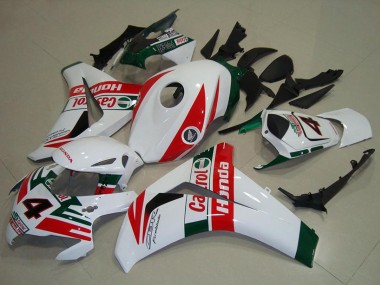 Meilleurs Carénages Moto Honda CBR1000RR 2008-2011 - Blanc Rouge Vert Foncé Castrol
