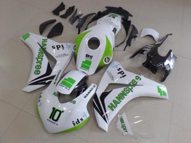 Meilleurs Carénages Moto Honda CBR1000RR 2008-2011 - Blanc Vert Noir Brillant Hannspree 10