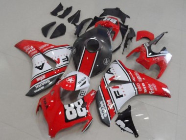 Meilleurs Carénages Moto Honda CBR1000RR 2008-2011 - Blanc Rouge Noir Mat Dunlop Fiamm 88