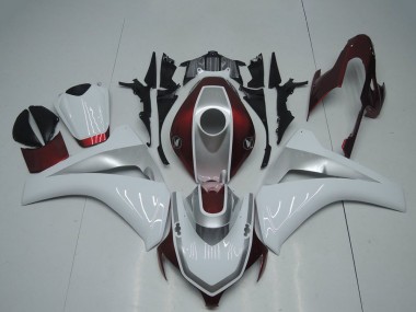 Meilleurs Carénages Moto Honda CBR1000RR 2008-2011 - Blanc Argent Rouge Marron