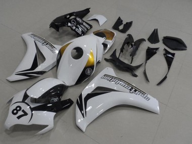 Meilleurs Carénages Moto Honda CBR1000RR 2008-2011 - Blanc Or Noir Brillant 87
