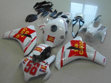 Meilleurs Carénages Moto Honda CBR1000RR 2008-2011 - Blanc Rouge Jaune San Carlo 58