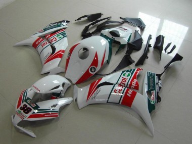 Meilleurs Carénages Moto Honda CBR1000RR 2012-2016 - Blanc Rouge Vert Castrol 38