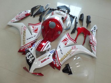 Meilleurs Carénages Moto Honda CBR1000RR 2012-2016 - Blanc Rouge Musashi 634