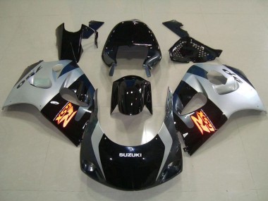Meilleurs Carénages Moto ABS Suzuki GSXR 750 1996-2000 - Noir Brillant Argent