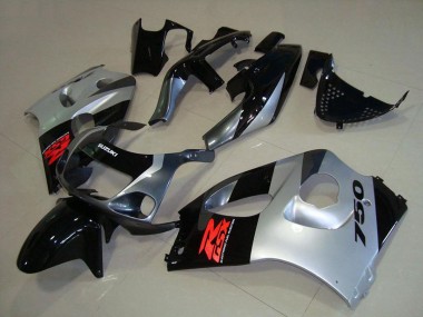 Meilleurs Carénages Moto Suzuki GSXR 750 1996-2000 - Noir Brillant Argent