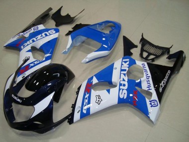 Meilleurs Carénages Moto Suzuki GSXR 1000 2000-2002 - Blanc Bleu Noir Brillant