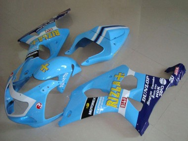Meilleurs Carénages Moto Suzuki GSXR 1000 2000-2002 - Bleu Clair Jaune Noir Blanc Jaune Rizla