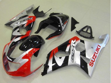 Meilleurs Carénages Moto Suzuki GSXR 1000 2000-2002 - Argent Rouge Noir Brillant