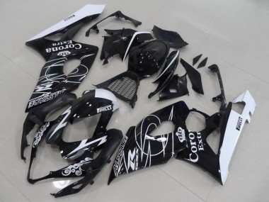 Meilleurs Carénages Moto Suzuki GSXR 1000 2005-2006 - Noir Brillant Blanc Corona