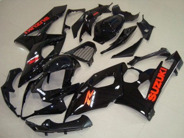 Meilleurs Carénages Moto Suzuki GSXR 1000 2005-2006 - Noir Brillant Rouge Décalque
