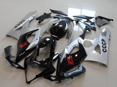 Meilleurs Kits Carénage Moto Suzuki GSXR 1000 2005-2006 - Argent Noir Rouge