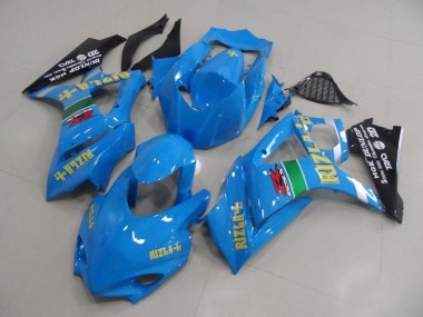 Meilleurs Carénages Moto Suzuki GSXR 1000 2007-2008 - Bleu Jaune Noir Rizla Courses