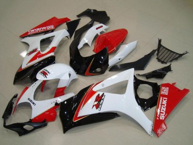 Meilleurs Kits Carénage Moto Suzuki GSXR 1000 2007-2008 - Blanc Rouge Noir