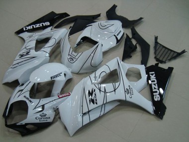 Meilleurs Carénages Moto Suzuki GSXR 1000 2007-2008 - Blanc Noir Corona