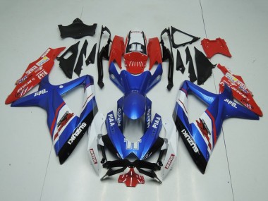 Meilleurs Carénages Moto Suzuki GSXR 1000 2009-2016 - Bleu Rouge Blanc Piaa Motul