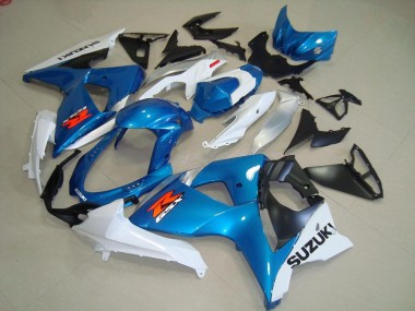Meilleurs Carénages Moto Suzuki GSXR 1000 2009-2016 - Bleu Clair Blanc Noir OEM Style