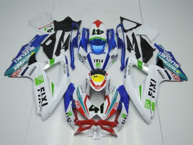 Meilleurs Carénages Moto Suzuki GSXR 1000 2009-2016 - Blanc Bleu Rouge Jaune Vert Fixi 41