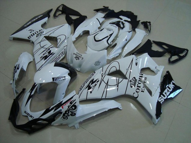 Carénages Moto Suzuki GSXR 1000 2009-2016 - Blanc Noir Corona