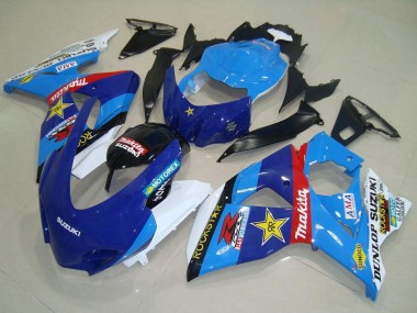Meilleurs Carénages Moto Suzuki GSXR 1000 2009-2016 - Bleu Blanc Rouge Noir Rockstar Courses