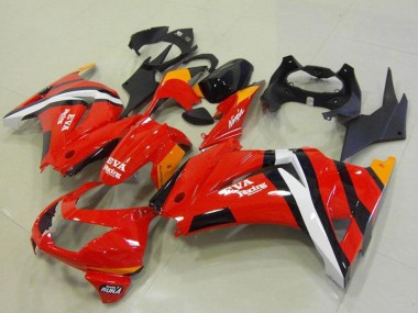 Meilleurs Carénages Moto Kawasaki ZX250R 2008-2012 - Rouge Orange Blanc Noir EVA Courses