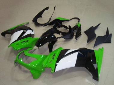 Meilleurs Carénages Moto Kawasaki ZX250R 2008-2012 - Vert Blanc Noir Brillant