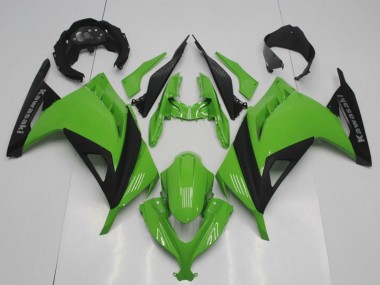 Meilleurs Carénages Moto Kawasaki ZX300R 2013-2018 - Vert Noir Mat OEM Style