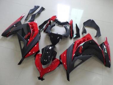 Meilleurs Carénages Moto Kawasaki ZX300R 2013-2018 - Rouge Noir Brillant Noir Mat