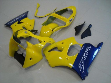 Meilleurs Carénages Moto Kawasaki ZX6R 2000-2002 - Jaune Bleu