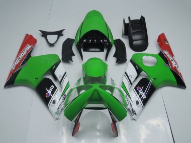 Meilleurs Carénages Moto Kawasaki ZX6R 2003-2004 - Vert Blanc Noir Rouge Motocard