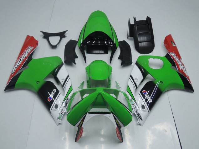 Carénages Moto Kawasaki ZX6R 2003-2004 - Vert Blanc Noir Rouge Motocard