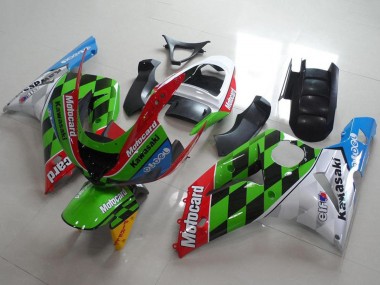 Meilleurs Carénages Moto Kawasaki ZX6R 2003-2004 - Blanc Rouge Vert Bleu Noir Motocard