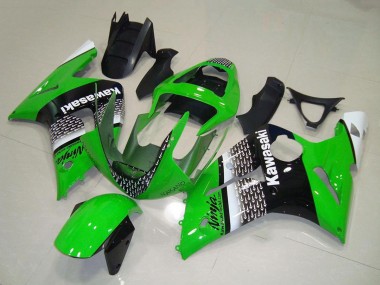 Meilleurs Carénage Moto Kawasaki ZX6R 2003-2004 - Vert Blanc Noir