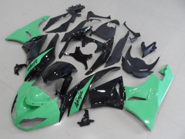 Meilleurs Carénages Moto Kawasaki ZX6R 2009-2012 - Vert Clair Noir Brillant