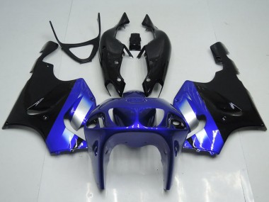 Meilleurs Carénages Moto Kawasaki ZX7R 1996-2003 - Bleu Argent Noir Brillant