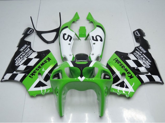 Carénages Moto Kawasaki ZX7R 1996-2003 - Vert Blanc Noir 5