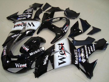 Meilleurs Carénage Moto Kawasaki ZX10R 2006-2007 - Noir Brillant Blanc West