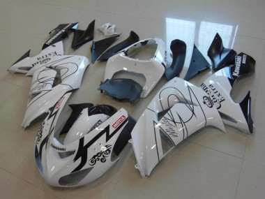 Meilleurs Carénages Moto Kawasaki ZX10R 2006-2007 - Blanc Noir Rouge Motul Corona Extra