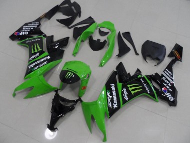 Meilleurs Carénages Moto Kawasaki ZX10R 2008-2010 - Vert Noir Brillant Monstre