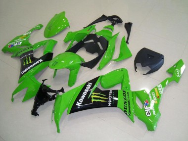 Meilleurs Carénages Moto Kawasaki ZX10R 2008-2010 - Vert Noir Brillant Jaune Monstre