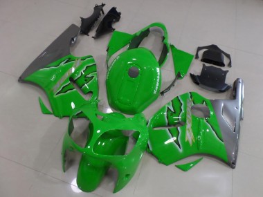 Meilleurs Carénages Moto Kawasaki ZX12R 2000-2001 - Vert Argent