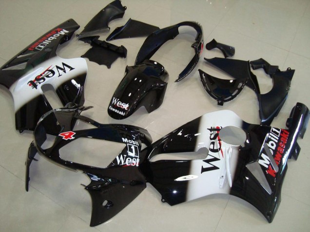 Carénages Moto Kawasaki ZX12R 2002-2006 - Noir Brillant Blanc West Rouge