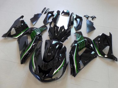 Meilleurs Carénages Moto Kawasaki ZX14R ZZR1400 2006-2011 - Noir Brillant Vert Doubler