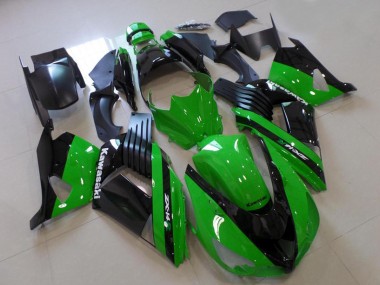 Meilleurs Carénages Moto Kawasaki ZX14R ZZR1400 2006-2011 - Vert Noir Brillant