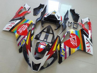 Meilleurs Carénages Moto Aprilia RSV1000 2003-2006 - Blanc Rouge Noir Vert Jaune Alice Sax
